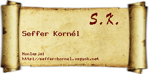Seffer Kornél névjegykártya