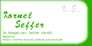 kornel seffer business card