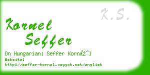 kornel seffer business card